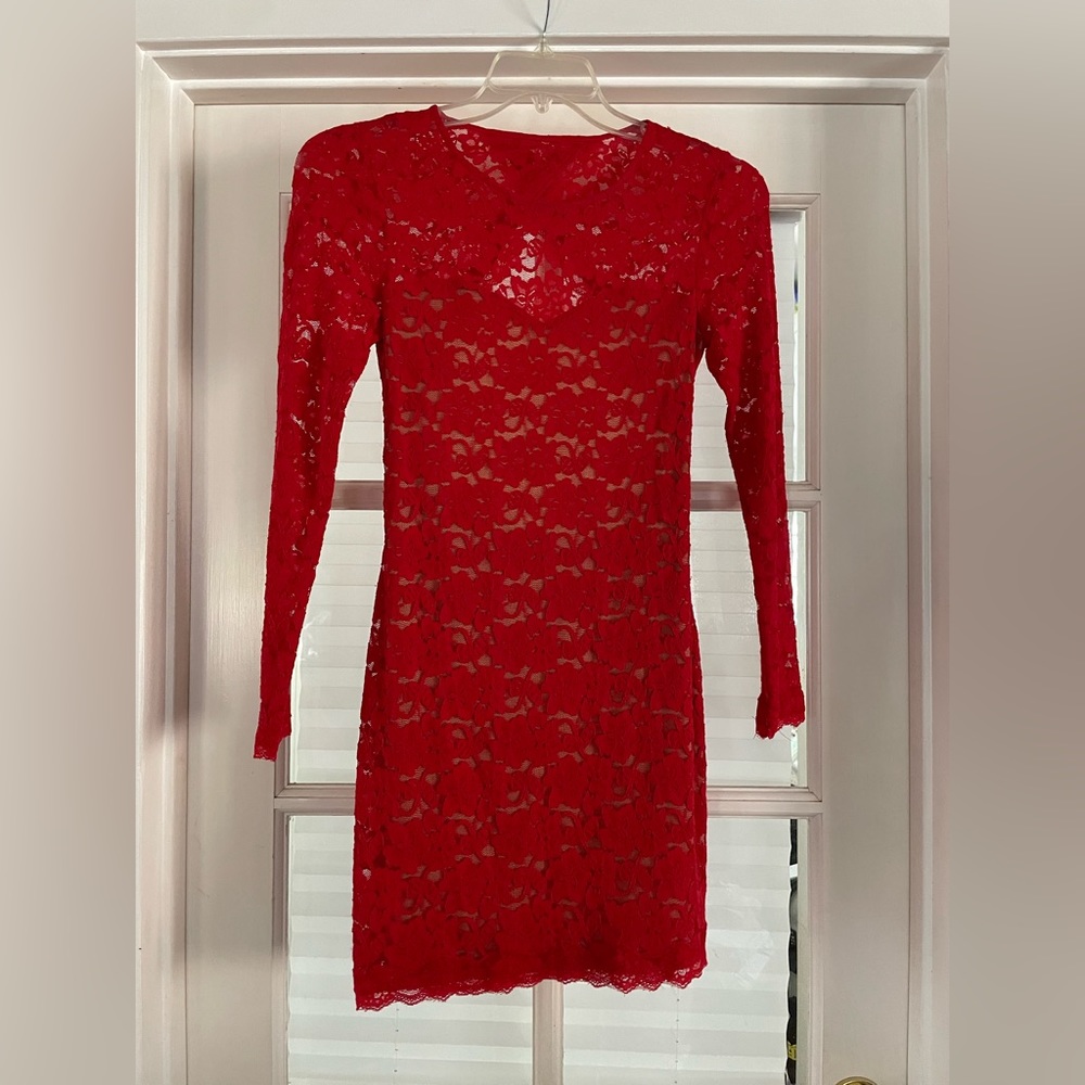 Express, Red Lace Cocktail Dress, Size S
